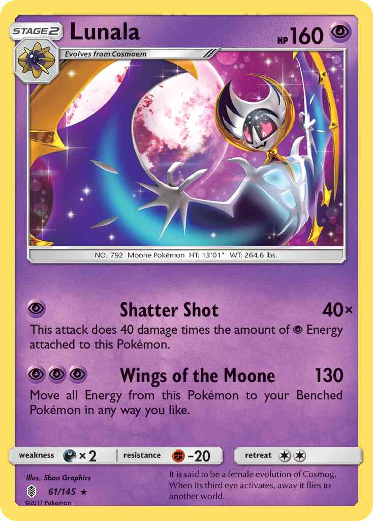 Lunala - 61/145 - Rare [sm2-61] [Reverse Holo]
