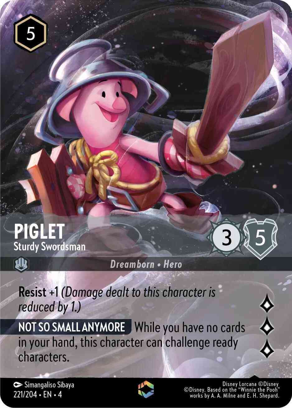 Piglet - Sturdy Swordsman (Enchanted) - 221/204 [Ursula's Return] [Holofoil]