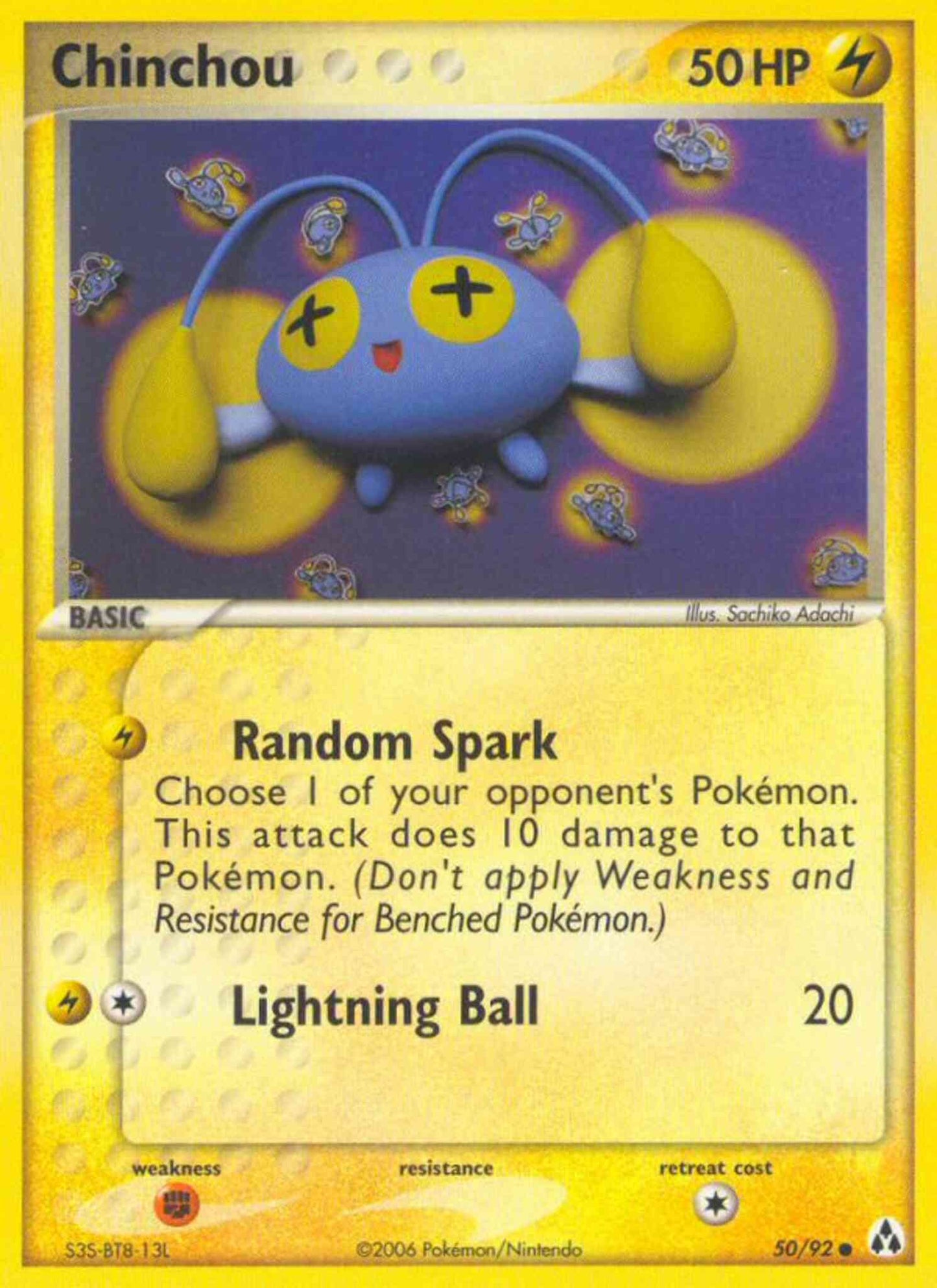 Chinchou - 50/92 - Common [ex12-50] [Reverse Holo]