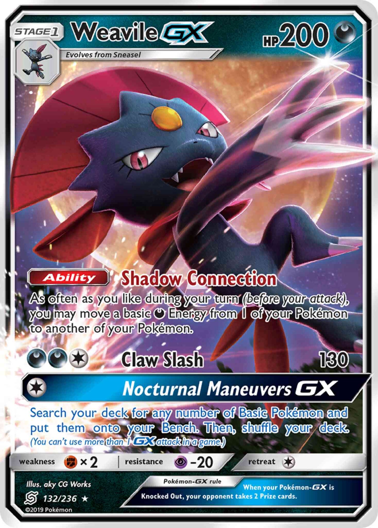 Weavile-GX - 132/236 - Rare Holo GX [sm11-132] [Ultra]