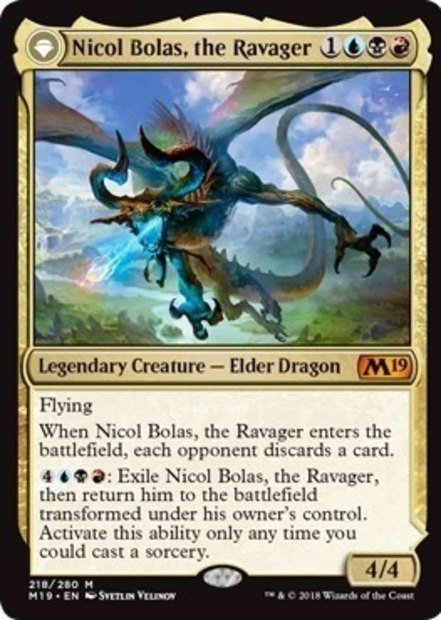 Nicol Bolas, the Ravager // Nicol Bolas, the Arisen [218] [Core Set 2019] [Non-Foil]