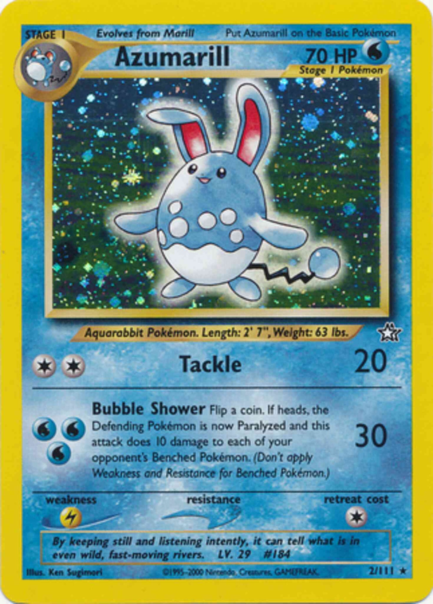 Azumarill - 2/111 - Rare - Unlimited [neo1U-2] [Holo]