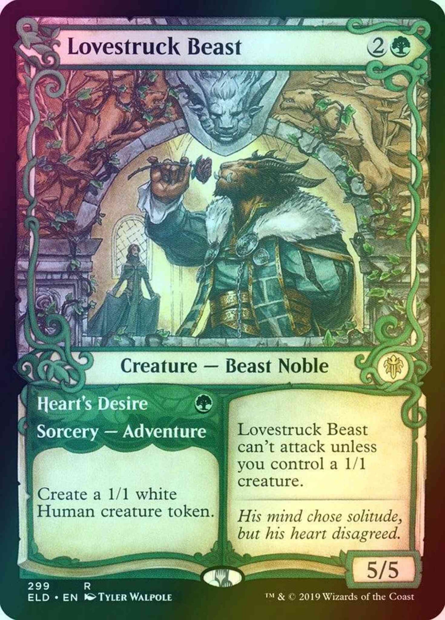 Lovestruck Beast // Heart's Desire [299] [Adventure Showcase] [Throne of Eldraine] [Foil]