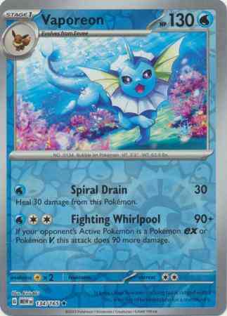 Vaporeon - 134/165 - Rare [sv035-134] [Reverse Holo]