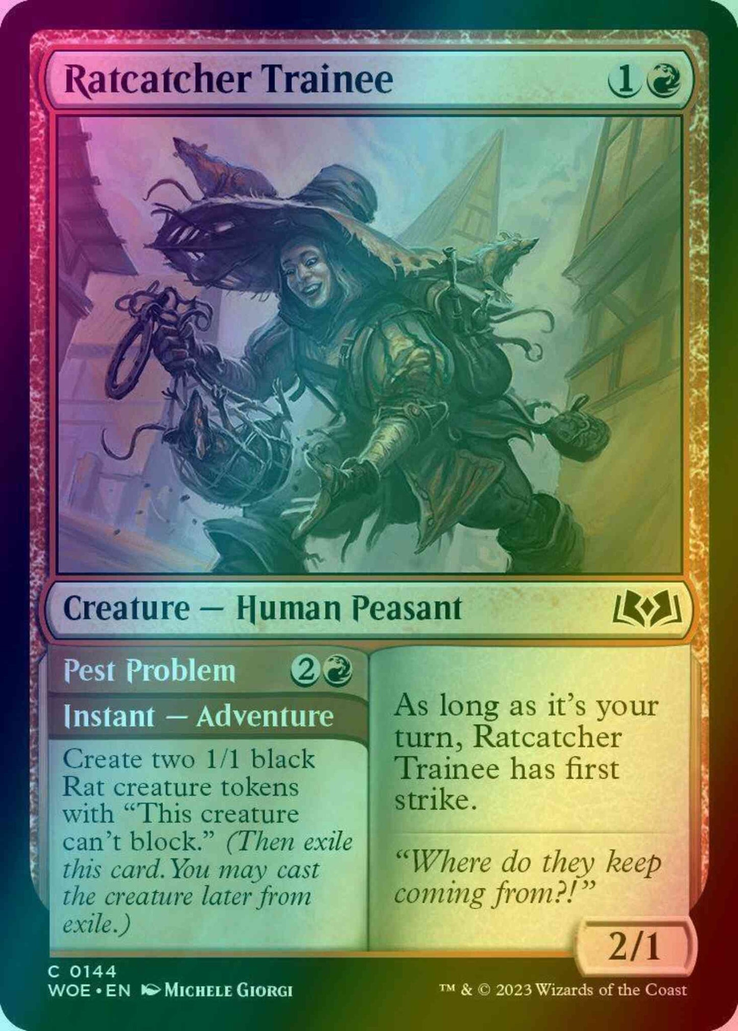 Ratcatcher Trainee // Pest Problem [144] [Wilds of Eldraine] [Foil]