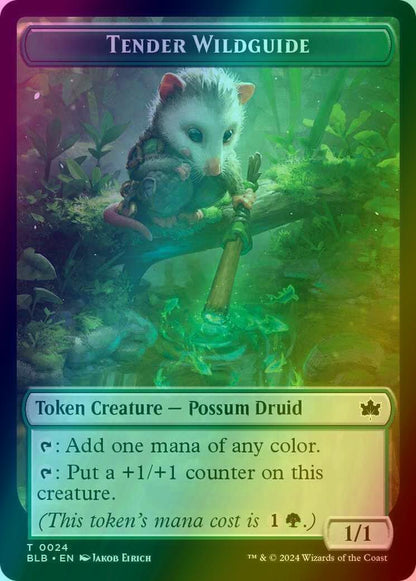 Fish Token (07) // Tender Wildguide Token (24) [Bloomburrow: Tokens] [Foil]