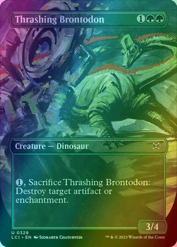 Thrashing Brontodon [329] [Borderless] [The Lost Caverns of Ixalan] [Foil]