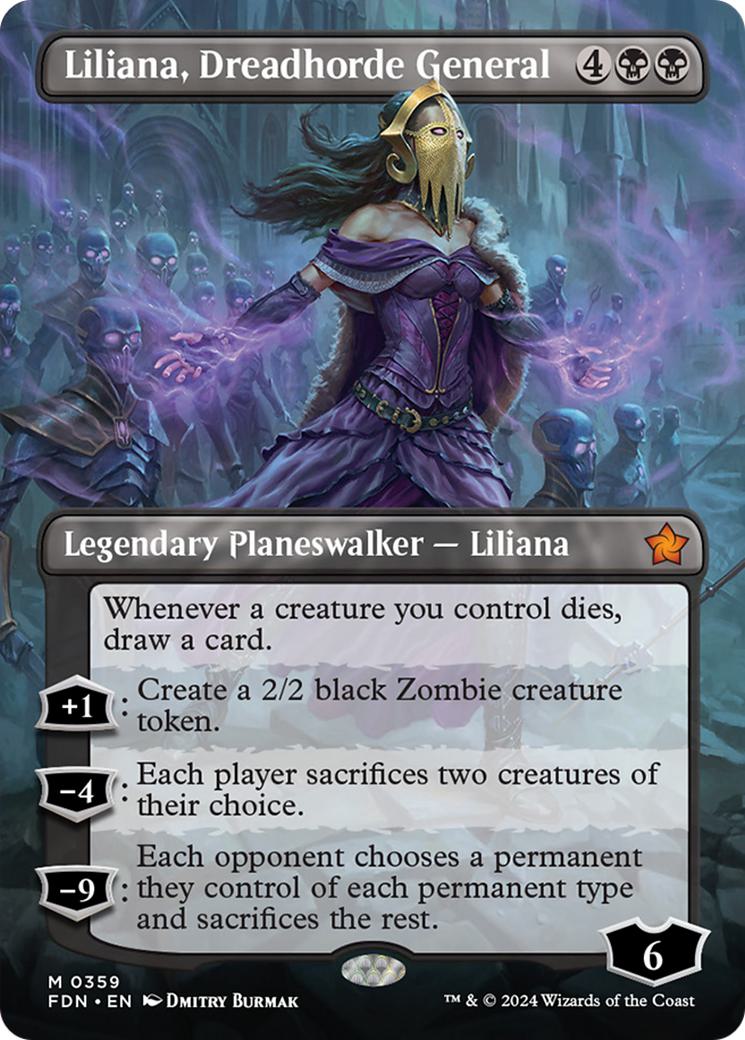 Liliana, Dreadhorde General [359] [Borderless] [Foundations] [Non-Foil]