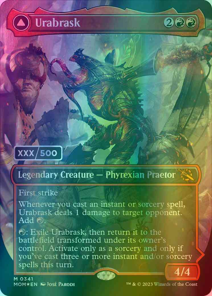 Urabrask // The Great Work - Serial Numbered [341] [Borderless] [March of the Machine] [Foil]