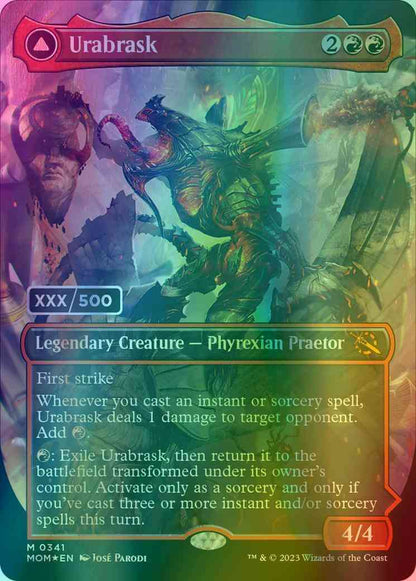 Urabrask // The Great Work - Serial Numbered [341] [Borderless] [March of the Machine] [Foil]