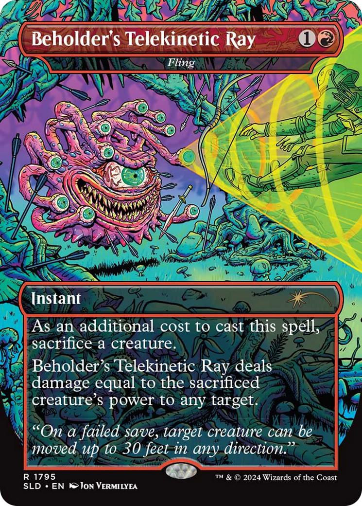 Beholder's Telekinetic Ray - Fling [1795] [Borderless] [Eyes of the Beholder II] [Secret Lair Drop] [Non-Foil]
