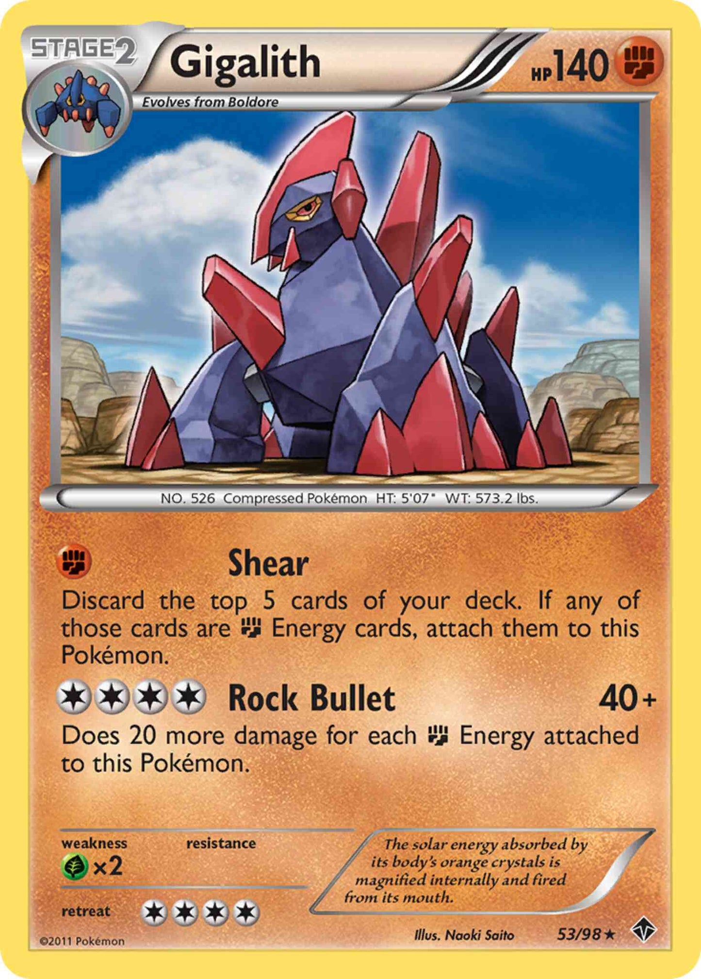 Gigalith - 53/98 - Rare [bw2-53] [Reverse Holo]