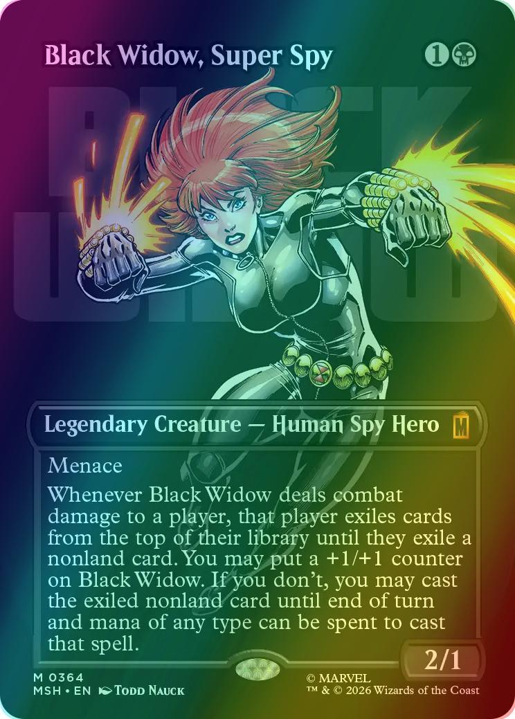 Black Widow, Super Spy [364] [Borderless] [Logo] [Marvel Super Heroes] [Foil]