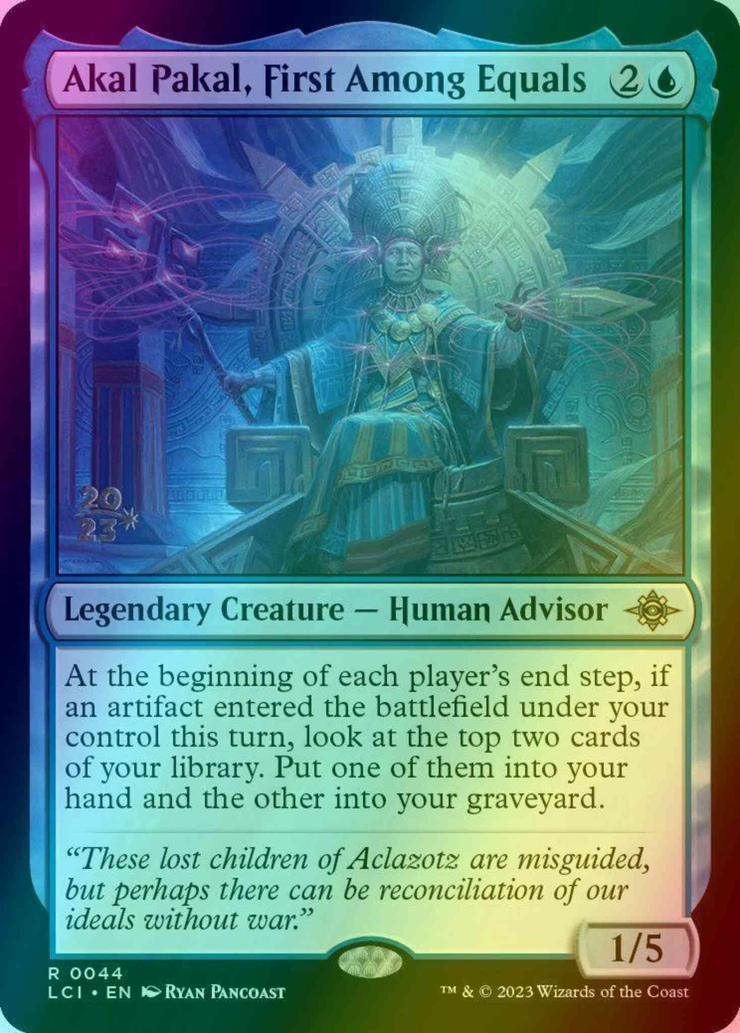 Akal Pakal, First Among Equals [44s] [Prerelease] [The Lost Caverns of Ixalan: Promos] [Foil]