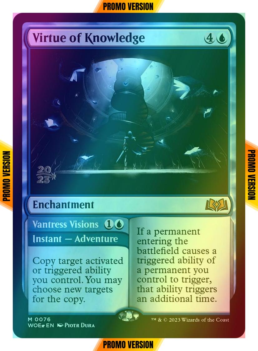 Virtue of Knowledge // Vantress Visions [76s] [Prerelease] [Wilds of Eldraine: Promos] [Foil]