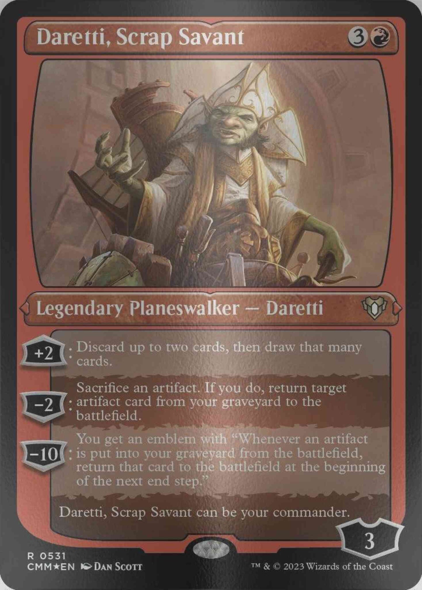 Daretti, Scrap Savant [531] [Commander Masters] [Etched Foil]