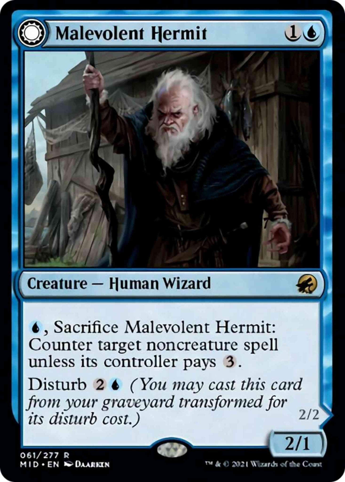 Malevolent Hermit // Benevolent Geist [61] [Innistrad: Midnight Hunt] [Non-Foil]