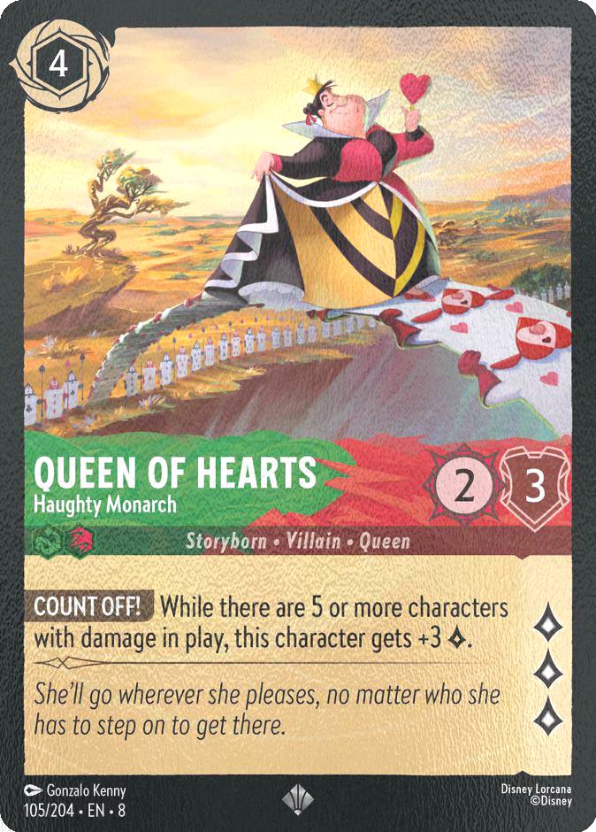 Queen of Hearts - Haughty Monarch - 105/204 [Reign of Jafar] [Cold Foil]