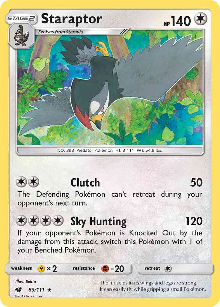 Staraptor - 83/111 - Rare [sm4-83] [Reverse Holo]