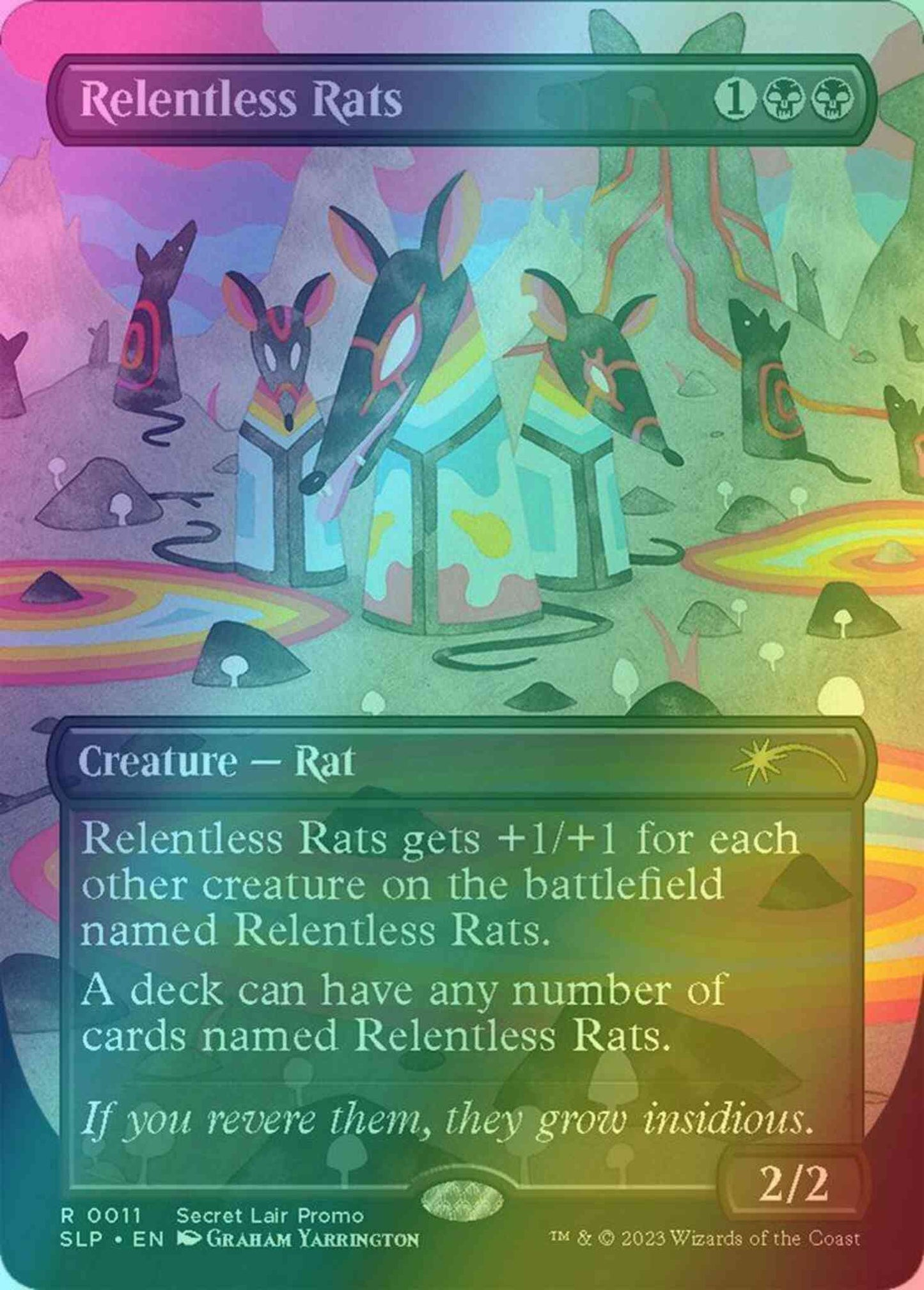 Relentless Rats [0011] [Borderless] [Graham Yarrington] [Secret Lair Showdown] [Foil]