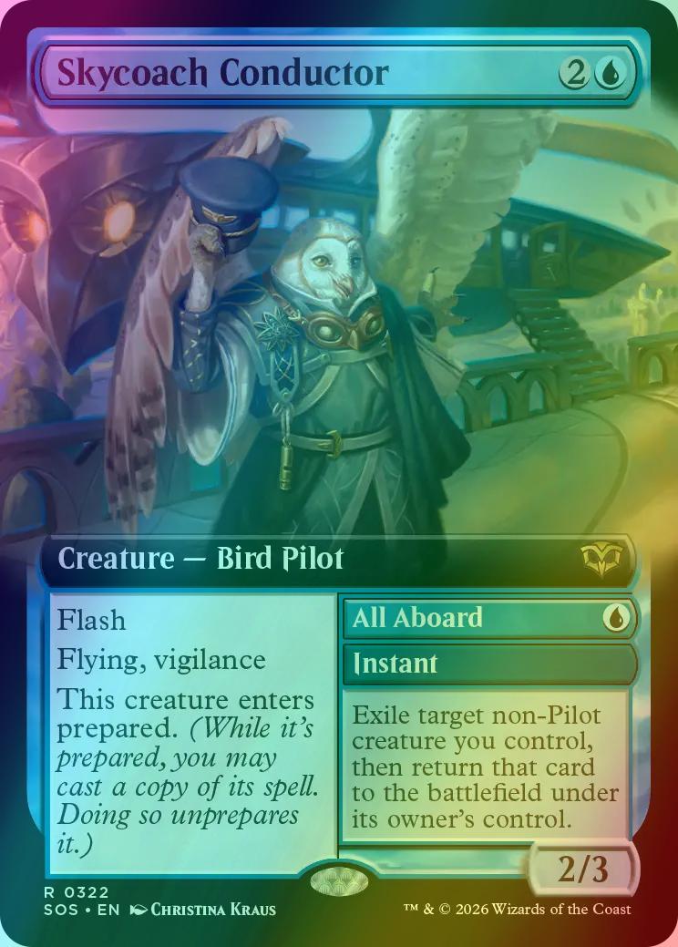 Skycoach Conductor // All aboard [322] [Extended Art] [Secrets of Strixhaven] [Foil]