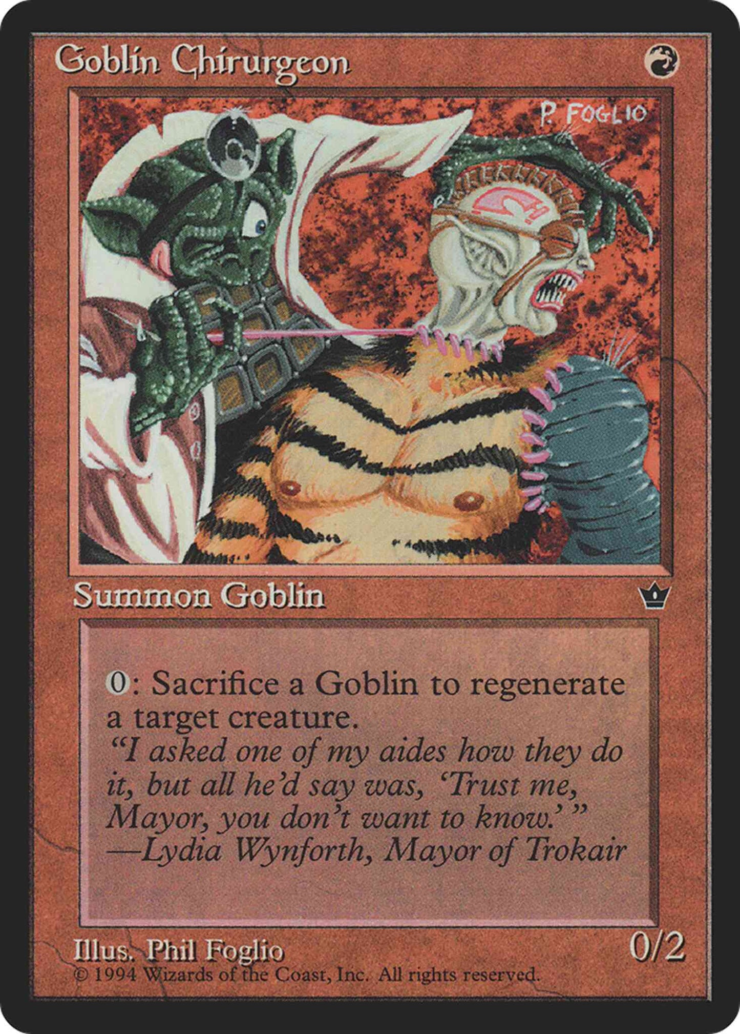 Goblin Chirurgeon [Phil Foglio] [54b] [Fallen Empires] [Non-Foil]