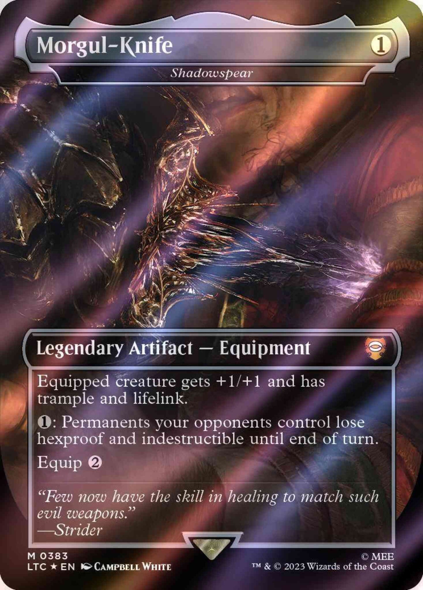 Morgul-Knife - Shadowspear [383] [Borderless] [Realms and Relics] [The Lord of the Rings: Tales of Middle-earth: Commander] [Surge Foil]