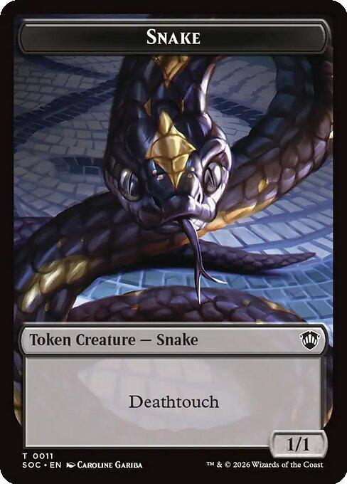 Snake Token (11) // Zombie Token (12) [Secrets of Strixhaven: Commander: Tokens] [Non-Foil]