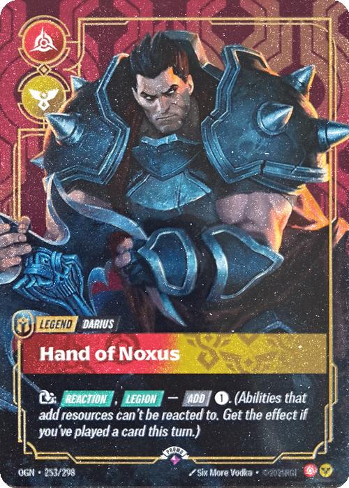 Hand of Noxus (Darius) (Metal) (Prize Wall) - 253/298 [Riftbound Organized Play Promotional Cards] [Non-Foil]
