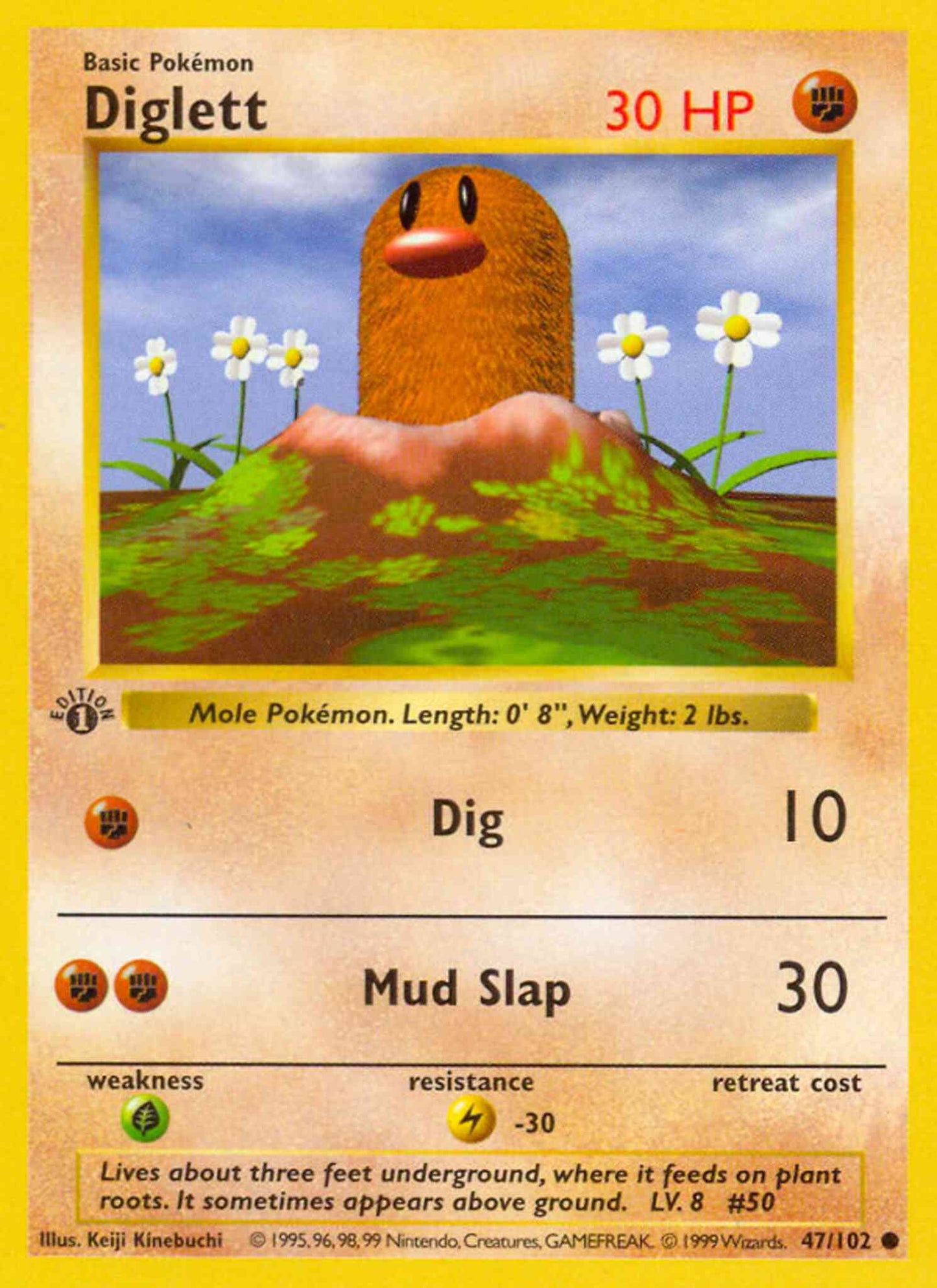 Diglett - 47/102 - Common - 1st Edition [base1-47] [Non-Holo]
