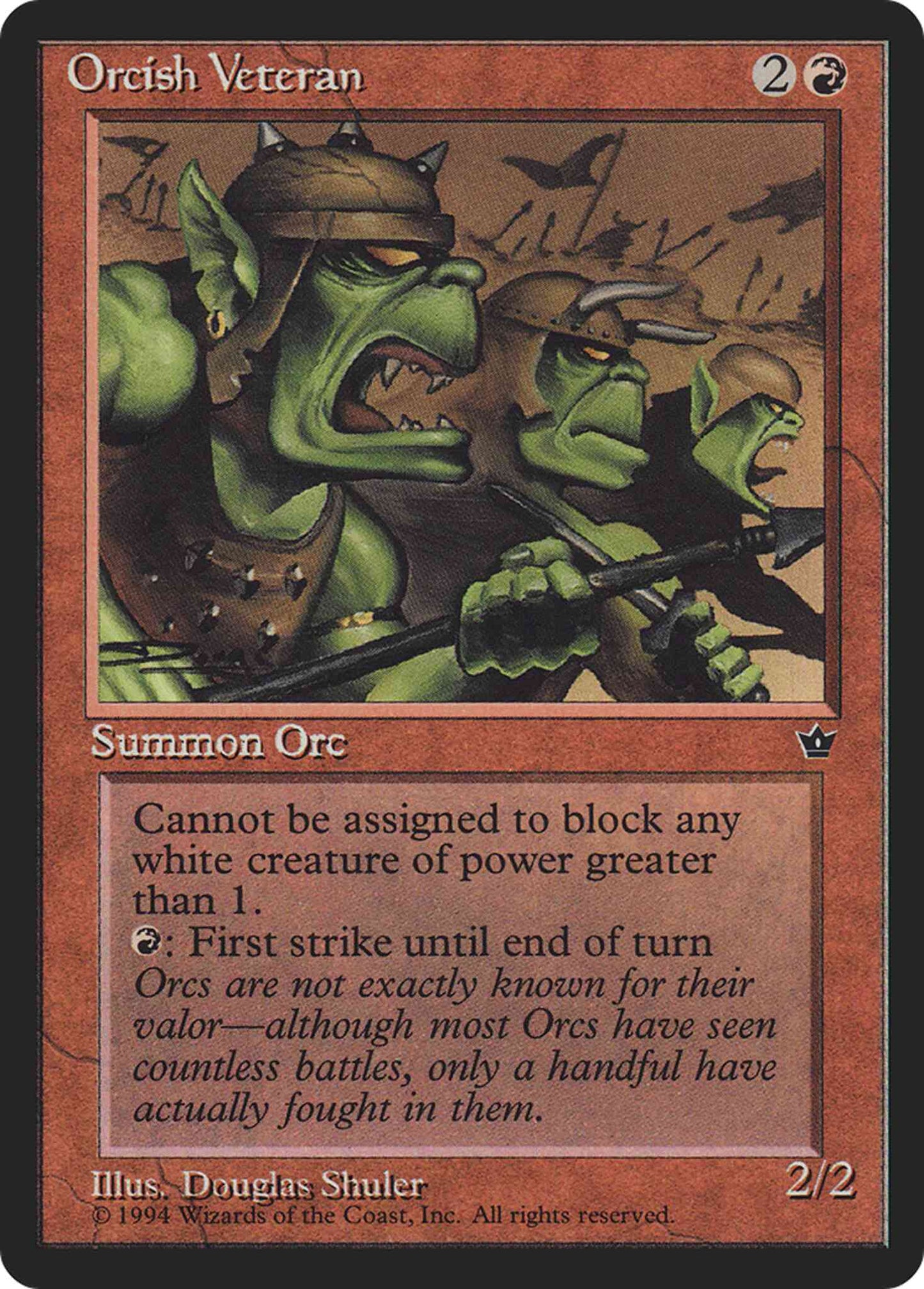 Orcish Veteran [Douglas Shuler] [62a] [Fallen Empires] [Non-Foil]