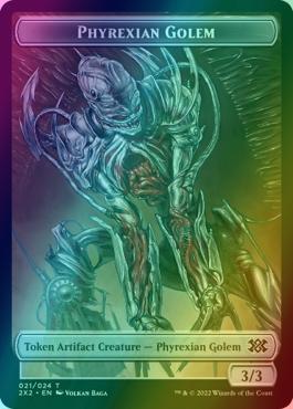 Drake Token (10) // Phyrexian Golem Token (21) [Double Masters 2022: Tokens] [Foil]