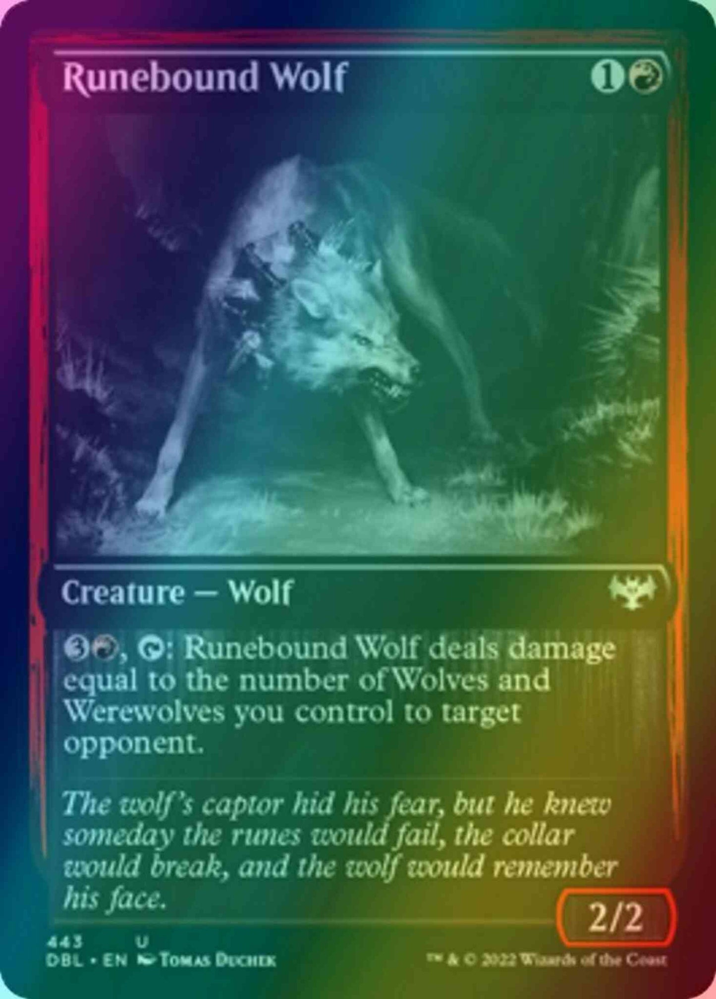 Runebound Wolf [443] [Innistrad: Double Feature] [Foil]