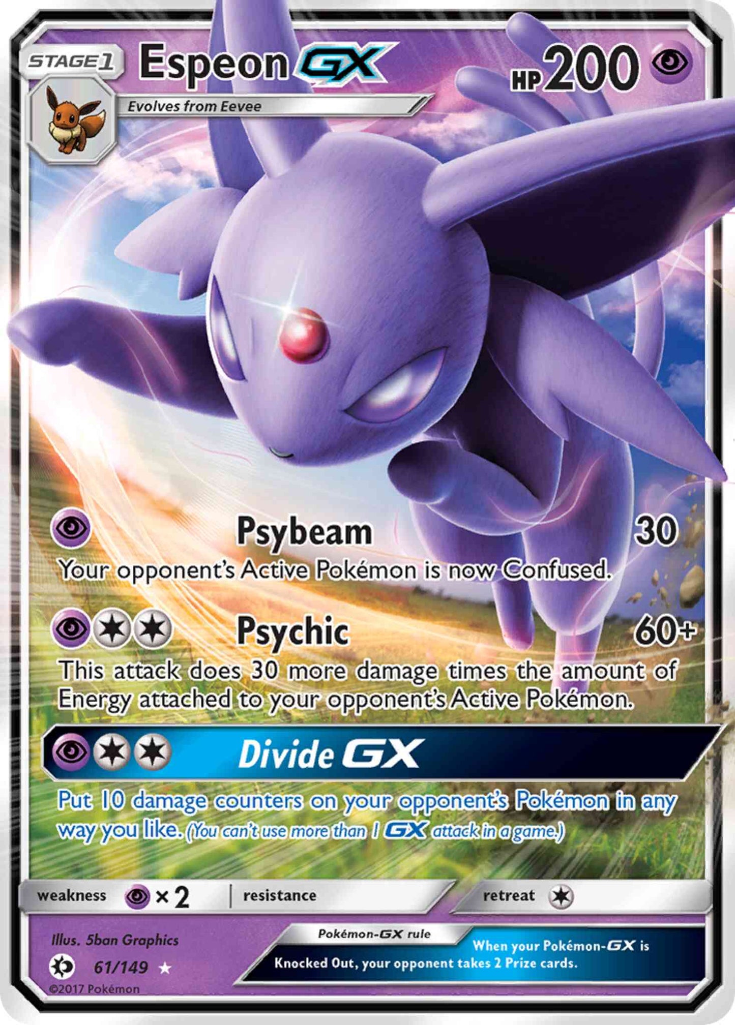 Espeon-GX - 61/149 - Rare Holo GX [sm1-61] [Ultra]