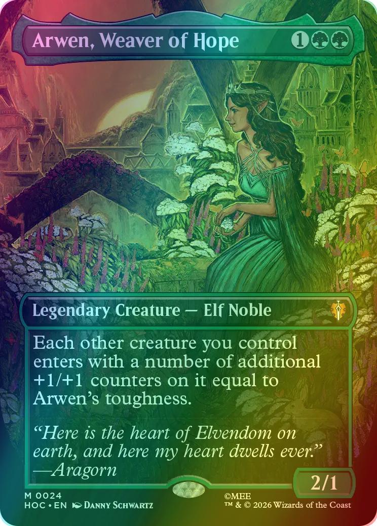 Arwen, Weaver of Hope [24] [Borderless] [Classic Artist] [Box Topper] [The Hobbit: Commander] [Foil]