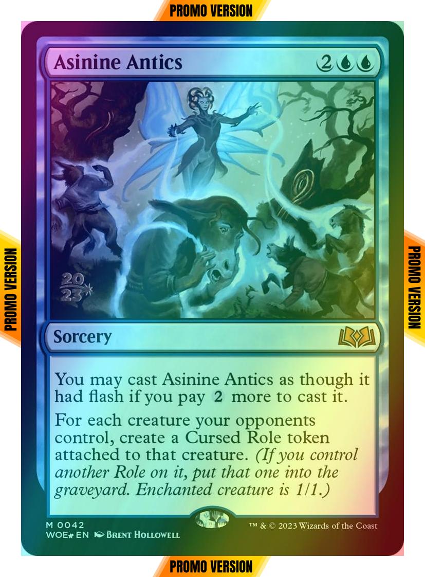 Asinine Antics [42s] [Prerelease] [Wilds of Eldraine: Promos] [Foil]