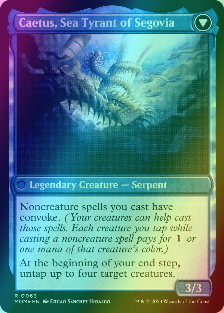 Invasion of Segovia // Caetus, Sea Tyrant of Segovia [63s] [Prerelease] [March of the Machine: Promos] [Foil]