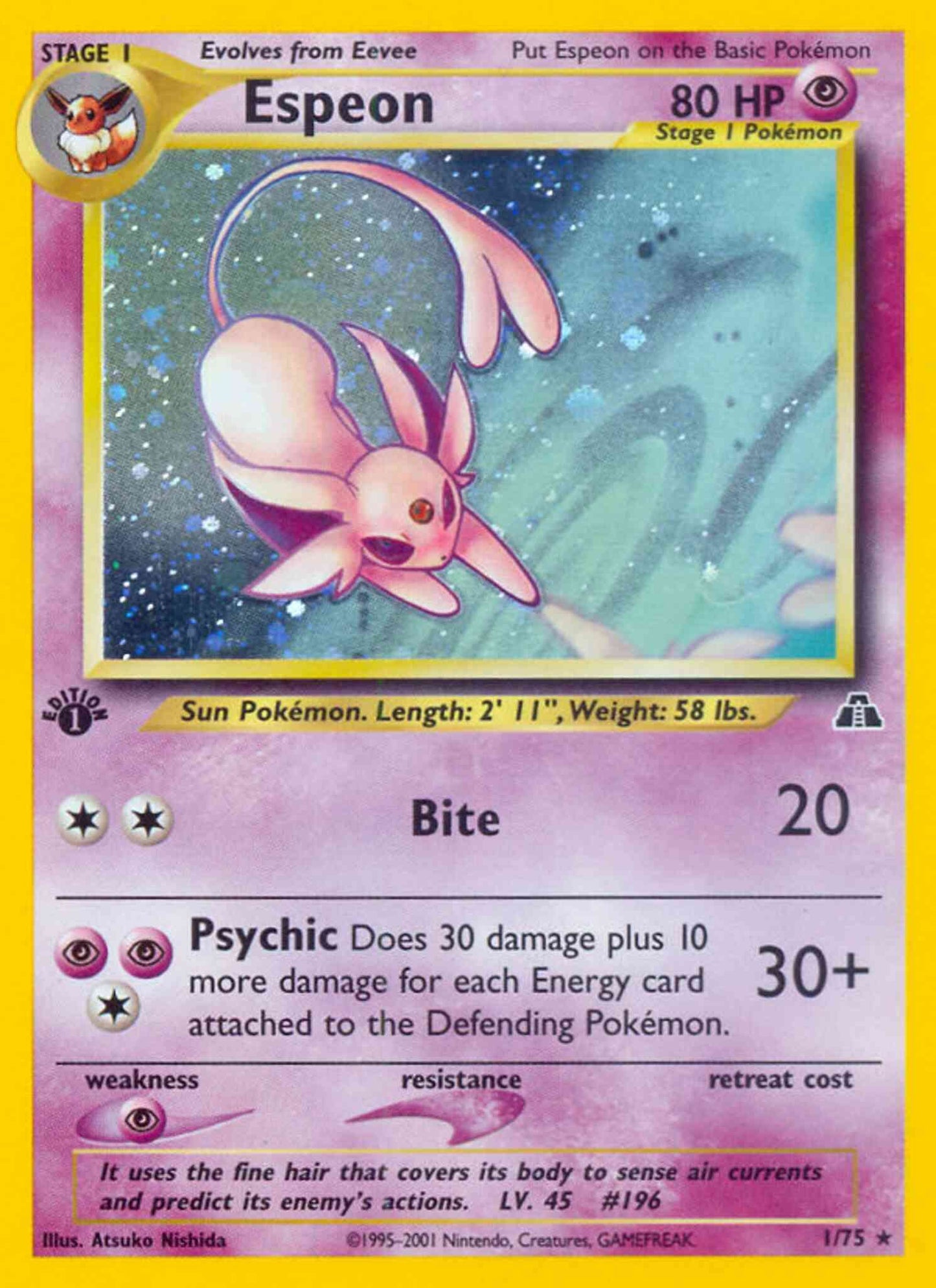 Espeon - 1/75 - Rare - 1st Edition [neo2-1] [Holo]