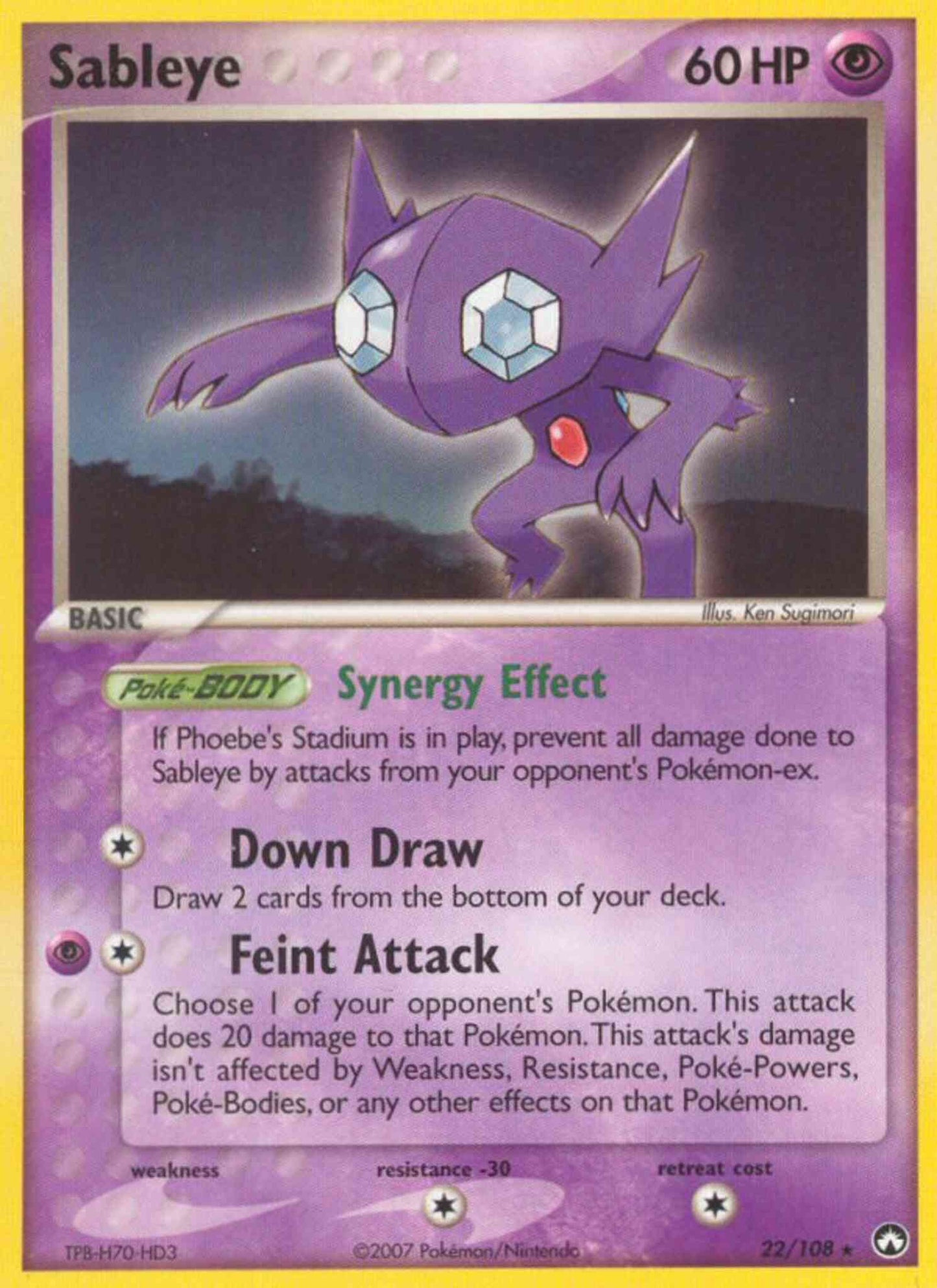 Sableye - 22/108 - Rare [ex16-22] [Non-Holo]