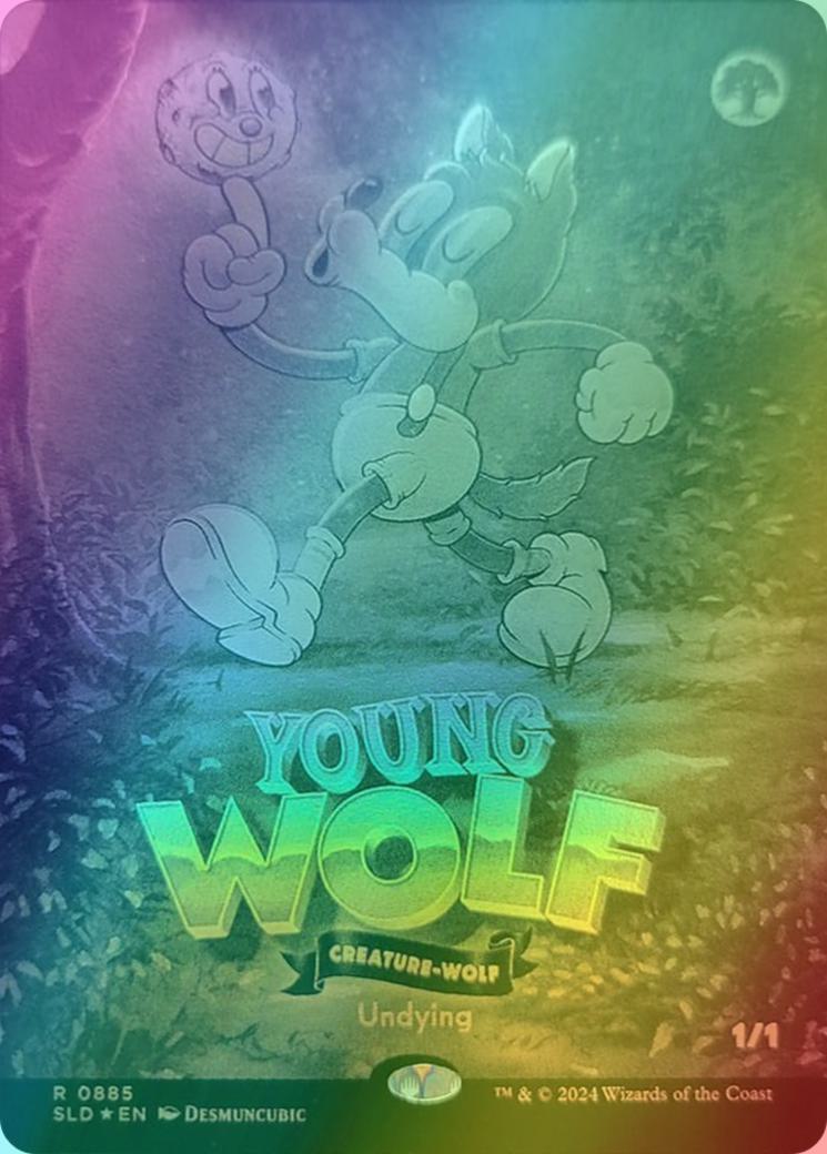 Young Wolf [0885] [Borderless] [Grayscale] [Twisted Toons] [Secret Lair Drop] [Foil]
