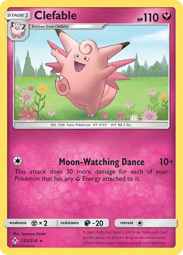 Clefable - 133/214 - Rare [sm10-133] [Reverse Holo]