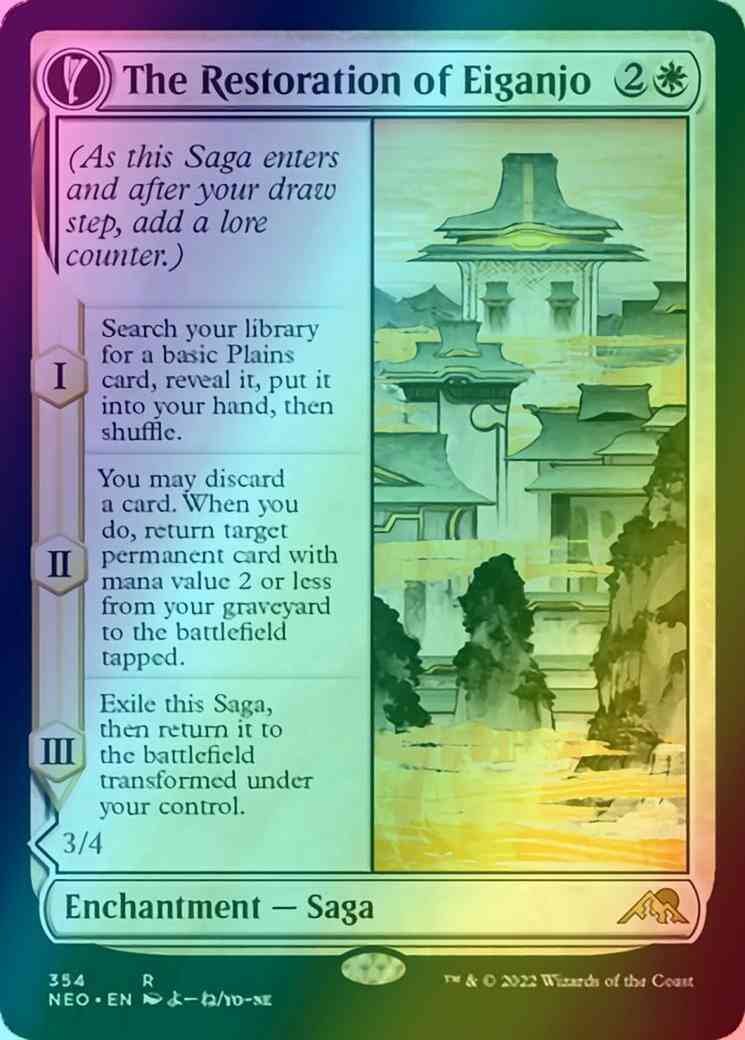 The Restoration of Eiganjo // Architect of Restoration [354] [Soft Glow Showcase] [Kamigawa: Neon Dynasty] [Foil]
