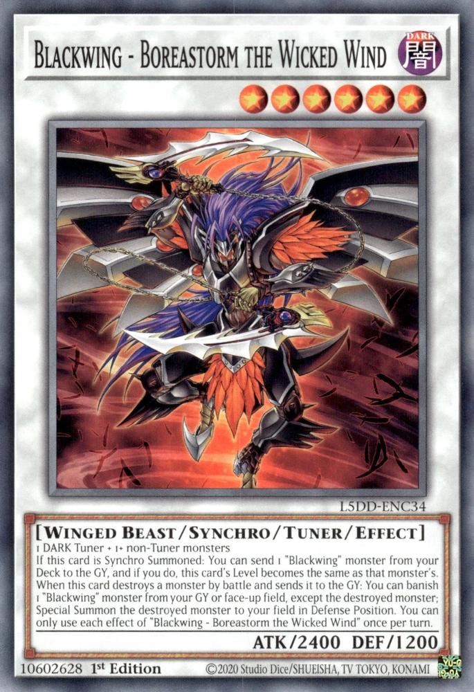 Blackwing - Boreastorm the Wicked Wind - L5DD-ENC34 - Common - 1st Edition