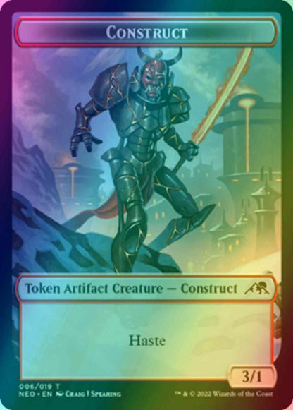Construct Token (06) // Samurai Token (03) [Kamigawa: Neon Dynasty: Tokens] [Foil]