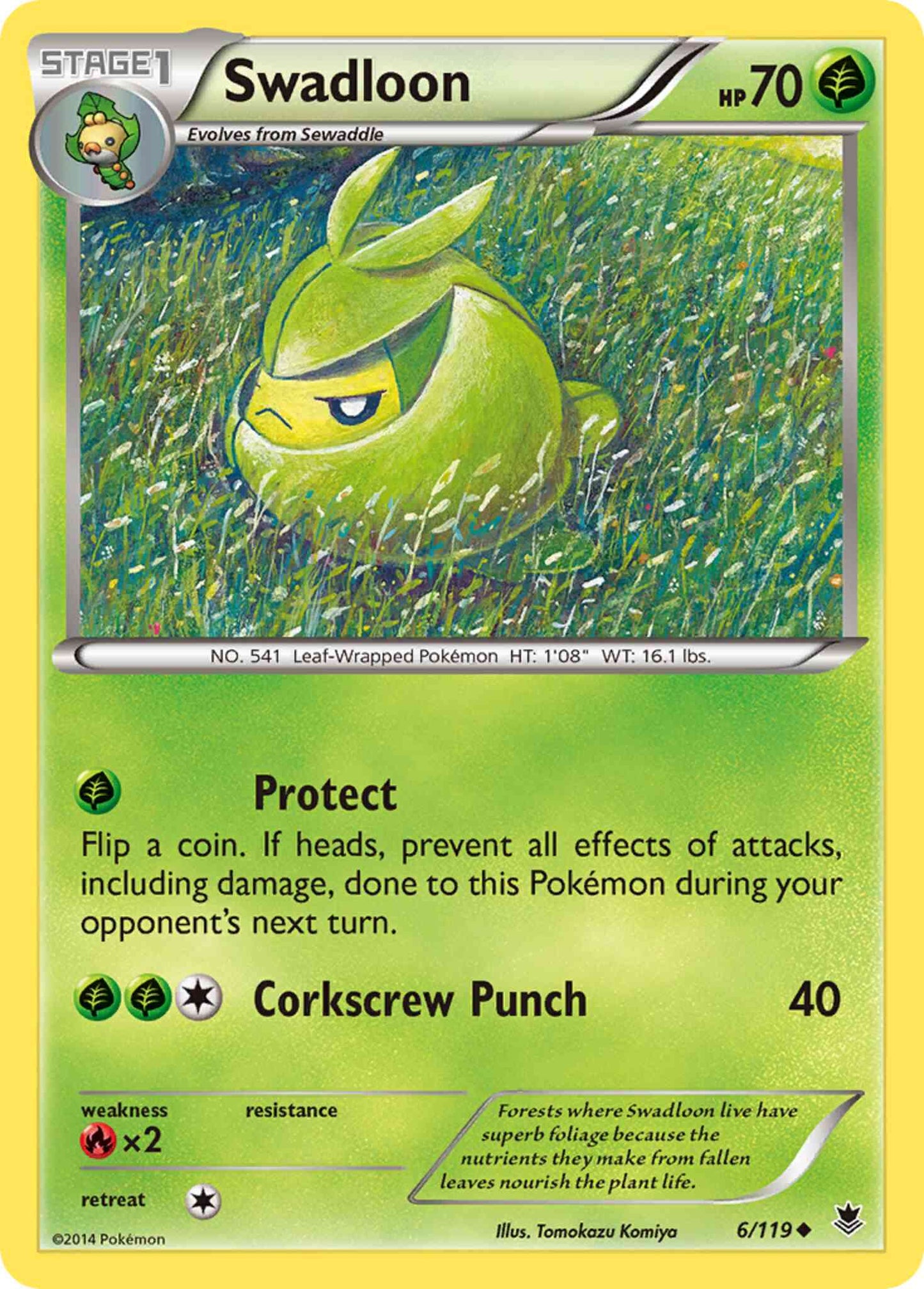 Swadloon - 6/119 - Uncommon [xy4-6] [Reverse Holo]