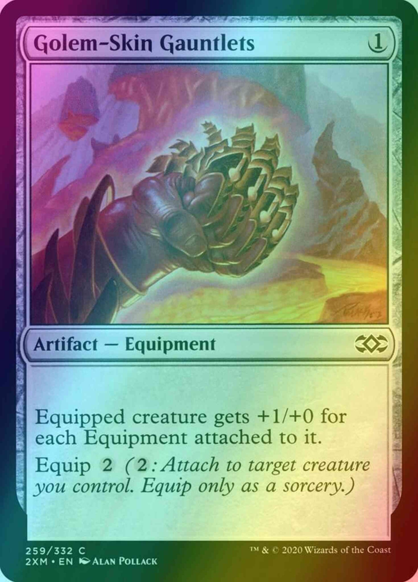 Golem-Skin Gauntlets [259] [Double Masters] [Foil]