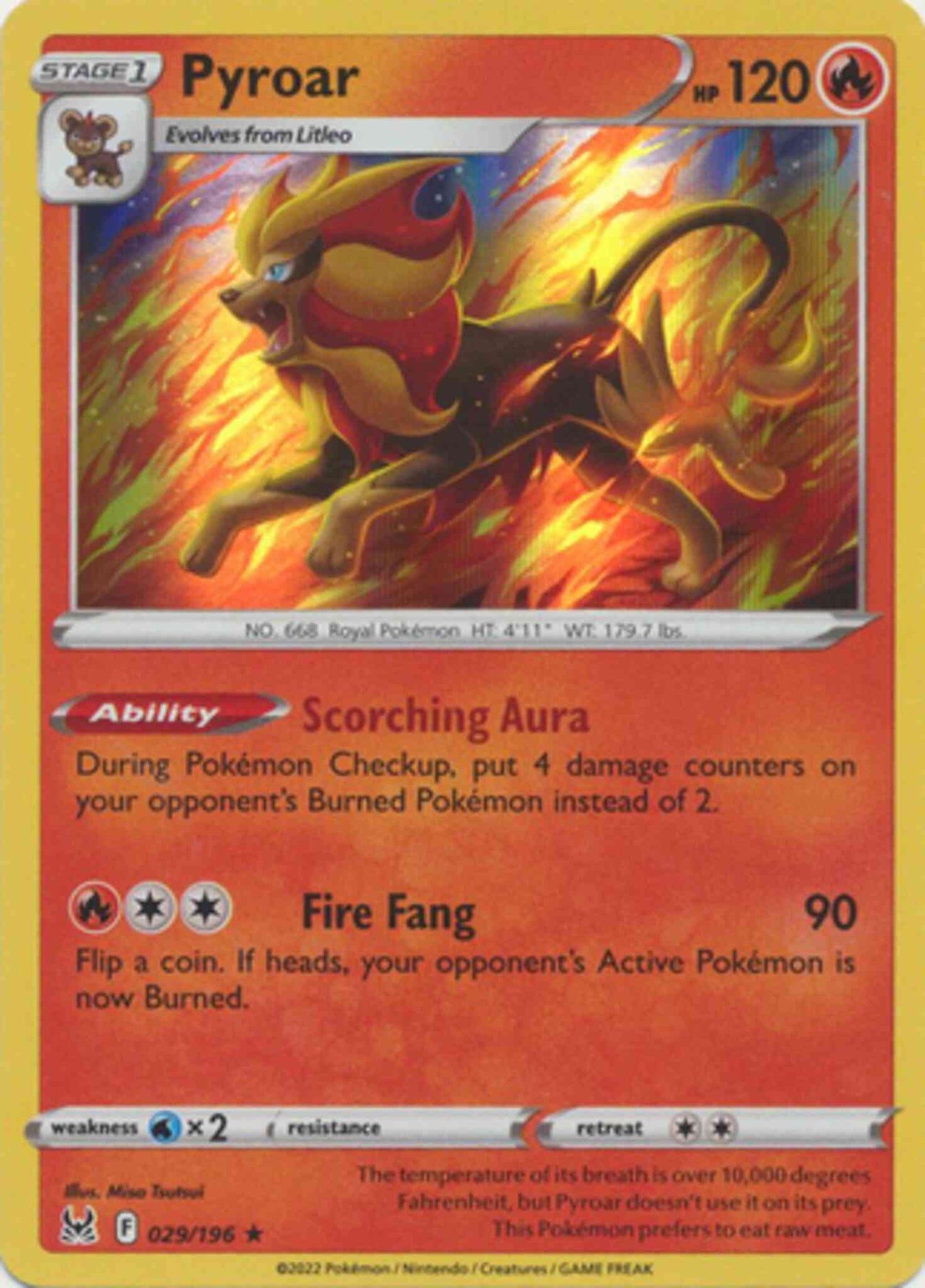 Pyroar - 029/196 - Rare Holo [swsh11-029] [Holo]