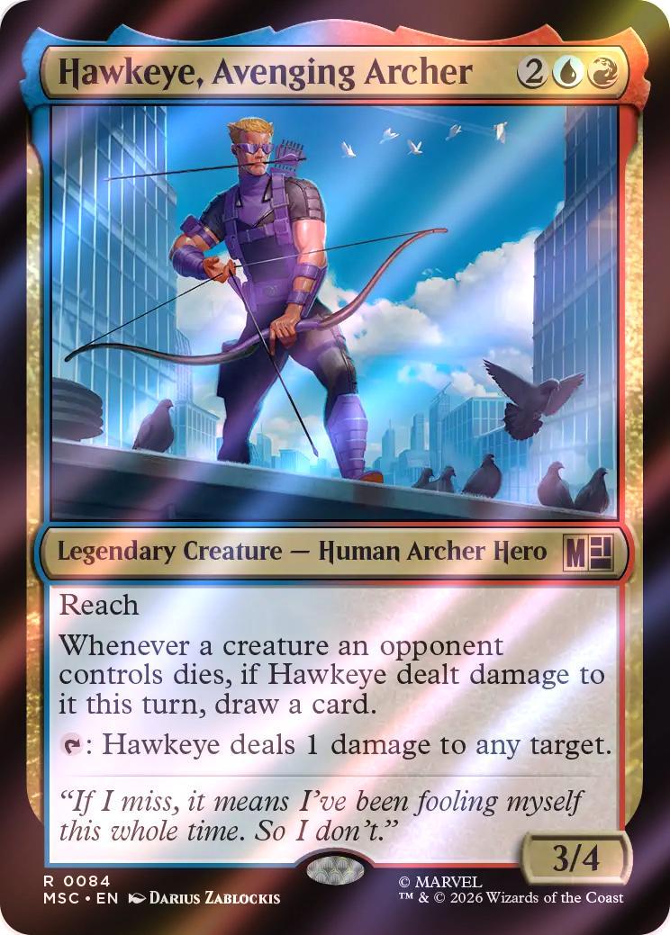 Hawkeye, Avenging Archer [84] [Marvel Super Heroes: Commander] [Surge Foil]