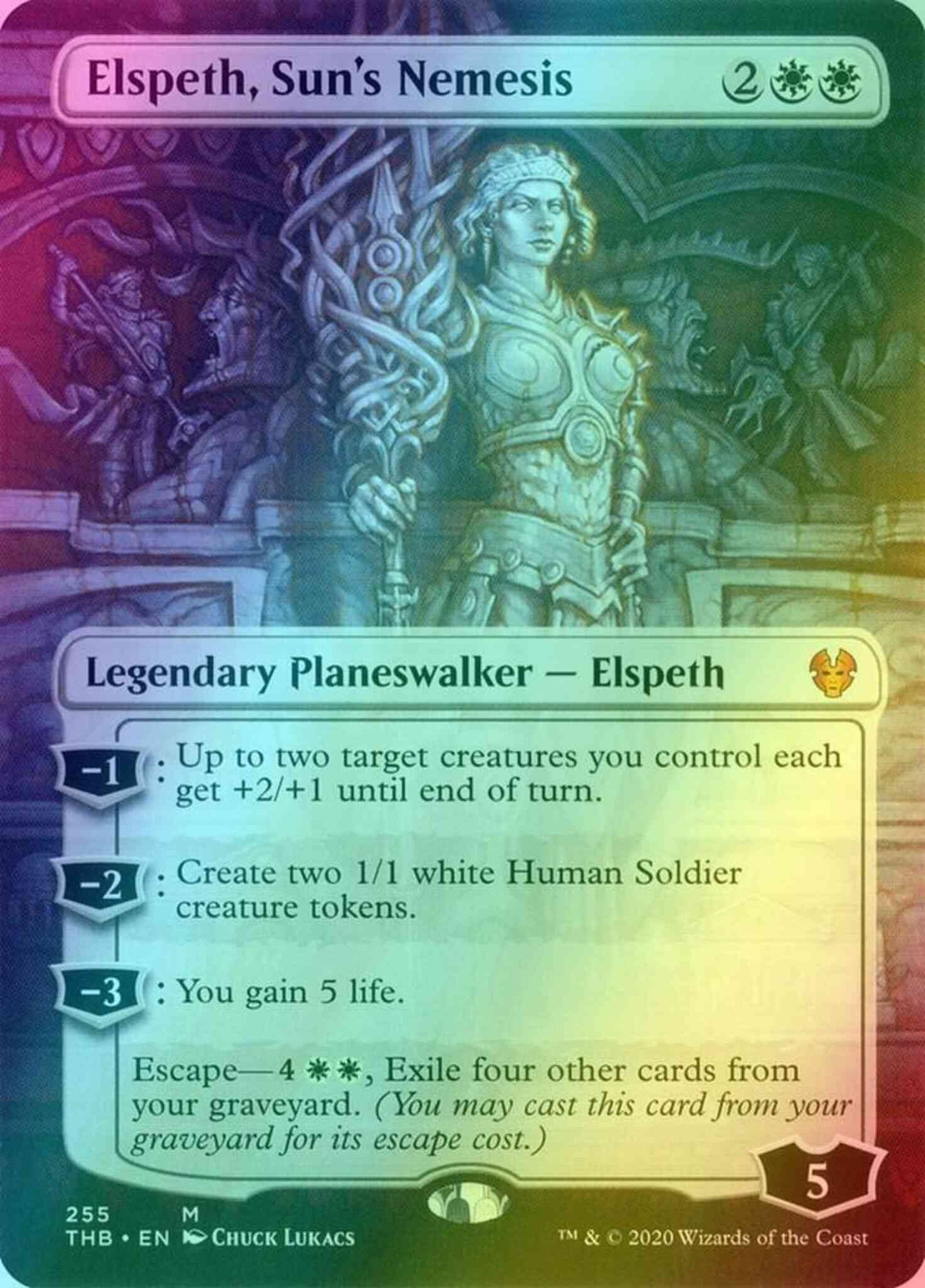 Elspeth, Sun's Nemesis [255] [Borderless] [Theros Beyond Death] [Foil]