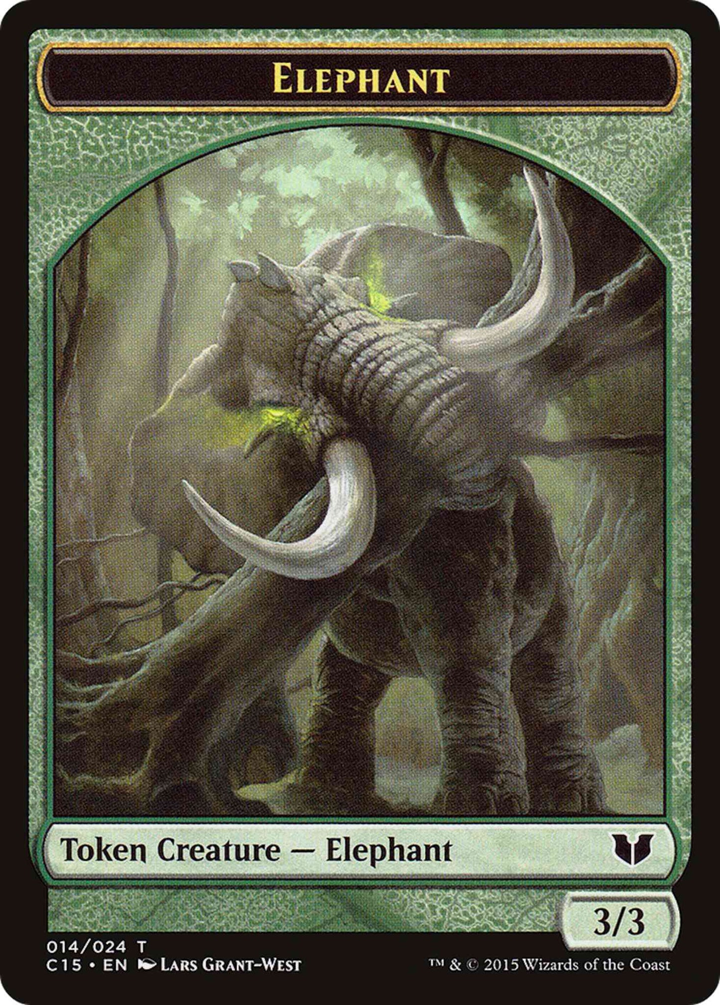 Elephant Token (14) // Saproling Token (16) [Commander 2015 Tokens] [Non-Foil]